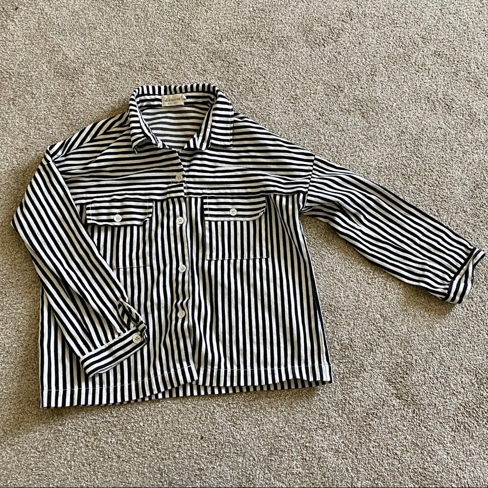 Striped denim button down